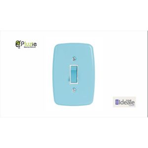 Conjunto de Interruptor Simples Ideale Azul Pluzie