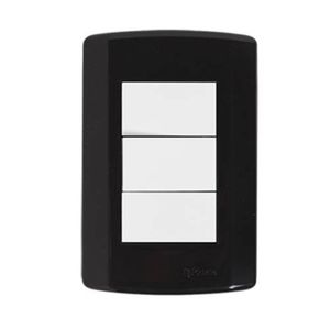 Conjunto Interruptor Simples Modular Preto 7300 Pluzie