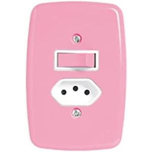 Conjunto Interruptor Simples + Tomada 10a Ideale Rosa 3415 Pl Pluzie