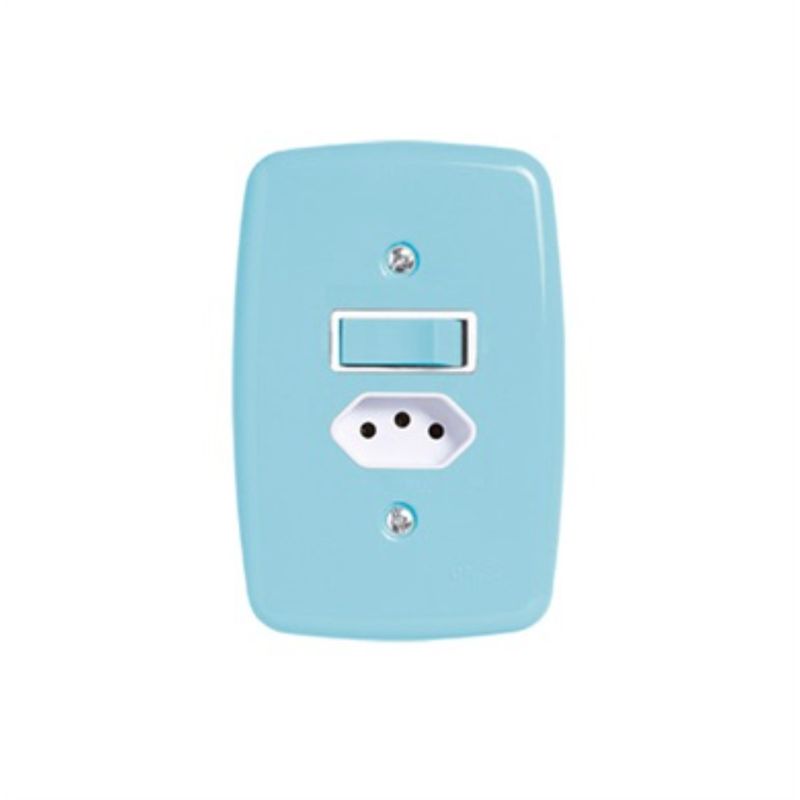 Conjunto-Interruptor-Simples---Tomada-10a-Ideale-Azul-3815-Pl-Pluzie