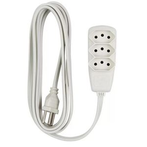 Extensão Elétrica Cabo Pp 3x0,75 3 Metros 2p+t Branco Daneva