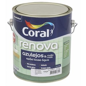 Tinta Acrílica Renova Azulejos a Base de Água Brilhante Branco 3,6 Litros Coral