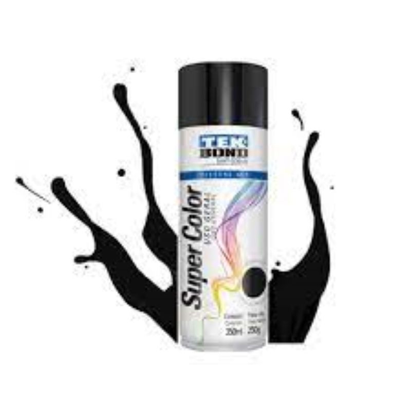 Tinta-Spray-Preto-Brilhante-Uso-Geral-350ml-250g-Tek-Bond