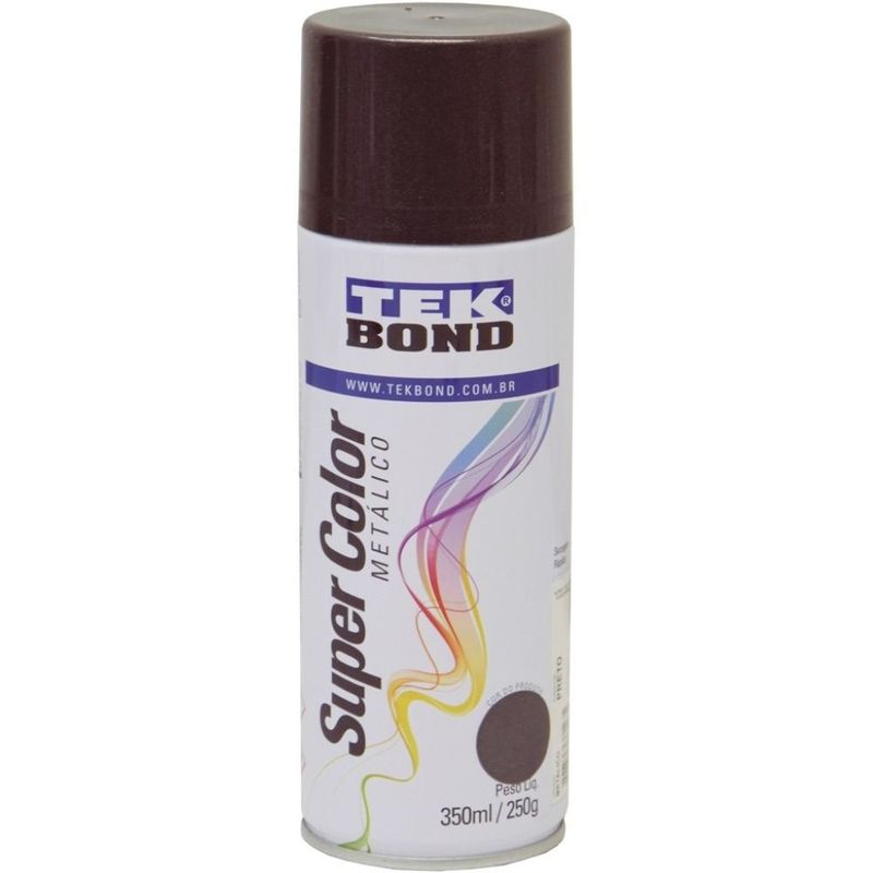 Tinta-Spray-Preto-Metalico-350ml-250g-Tek-Bond