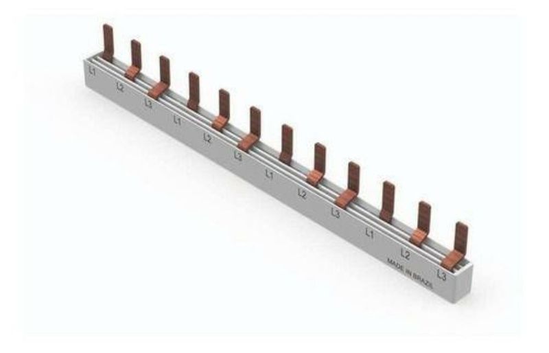 Barramento-DIN-2-Fases-12-Polos-Tramontina-Tipo-Pente-21cm-Tramontina