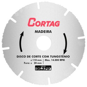 Disco Serra para Madeira Tungs 110mm Cortag