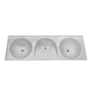 Tanque Triplo Mármore Sintético Branco 1,60cm Dfibra