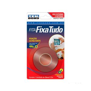 Fita Dupla Face Externo 25mmx2 Metros Tek Bond