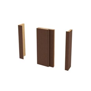 Kit Caixilho e Alisar Hdf Ipê 12cm Regulável Sd Portas