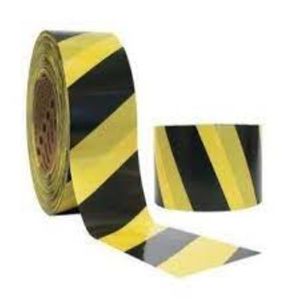 Fita Zebrada Sem Adesivo Preto e Amarelo 70mmx200m 3m