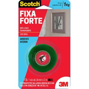 Fixa Forte Fita Transparente 24mmx2m 3m