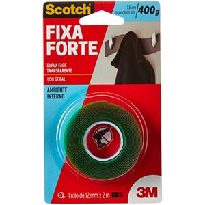 Fixa Forte Fita Transparente 12mmx2m 3m