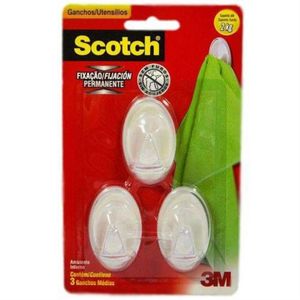 Gancho Scotch Transparente 3 Peças 2kg 3m