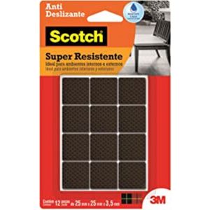 Protetor Antideslizante Quadrado Preto Médio 12 Unidades Scotch 3m