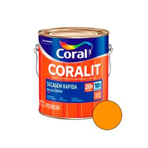 Tinta Esmalte Secagem Rápida Coralit Brilhante Amarelo Trator 3,6 Litros Coral