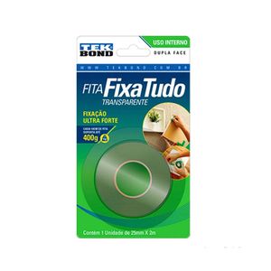 Fita Dupla Face Interno 25mmx2 Metros Tek Bond