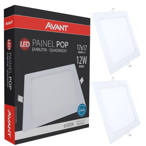 Painel-LED-de-Embutir-Pop-Quadrado-12w-6500k-Bivolt-Avant