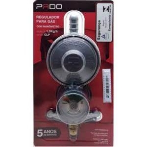 Regulador de Gás Com Manometro ABS 1kg/h Pado