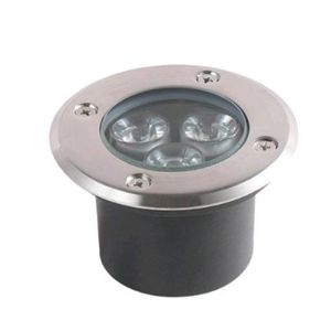 Embutido de Solo Chão LED Focus Inox e Policarbonato Preto Cilíndrico Externo 3000k 5w Bivolt Blumenau