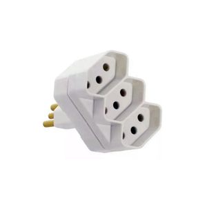 Plugue Pad 2p+t 3 Saidas 10a Cinza 1729 Fame