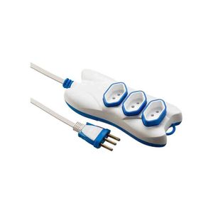 Extensão Elétrica Branco 3 Tomadas Cabo Pp 3x0,75mm 2p+t 10a 250v Eletromar