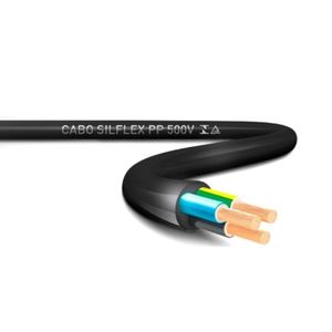Cabo Pp Flex 500v 3x2,50mm Preto Sil