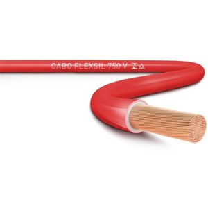 Cabo Flex 750v 10mm Vermelho Metro Sil