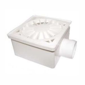 Ralo Sifonado Quadrado Branco Saída Inferior 100mm Herc