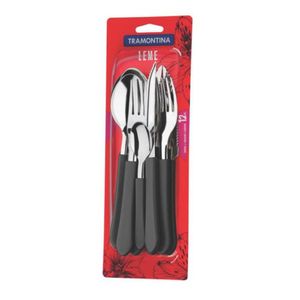 Faqueiro Inox 12pc Leme Preto 23198039 T - Tramontina Util