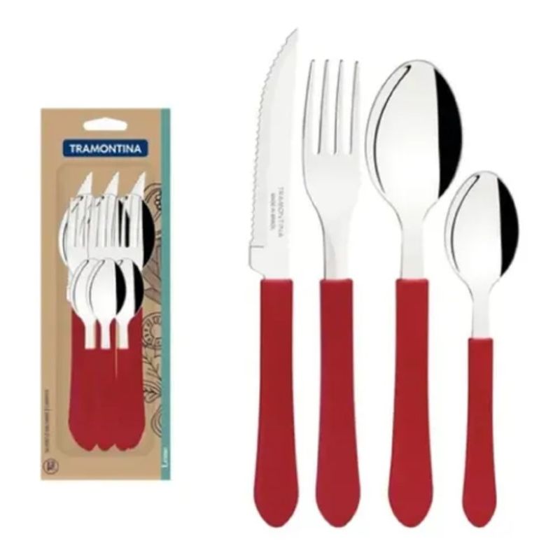 Faqueiro-Inox-12-Pecas-Leme-Vermelho-Tramontina