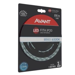 Fita LED Interna Ip20 8wm 5m Branca 6500k 12v Avant
