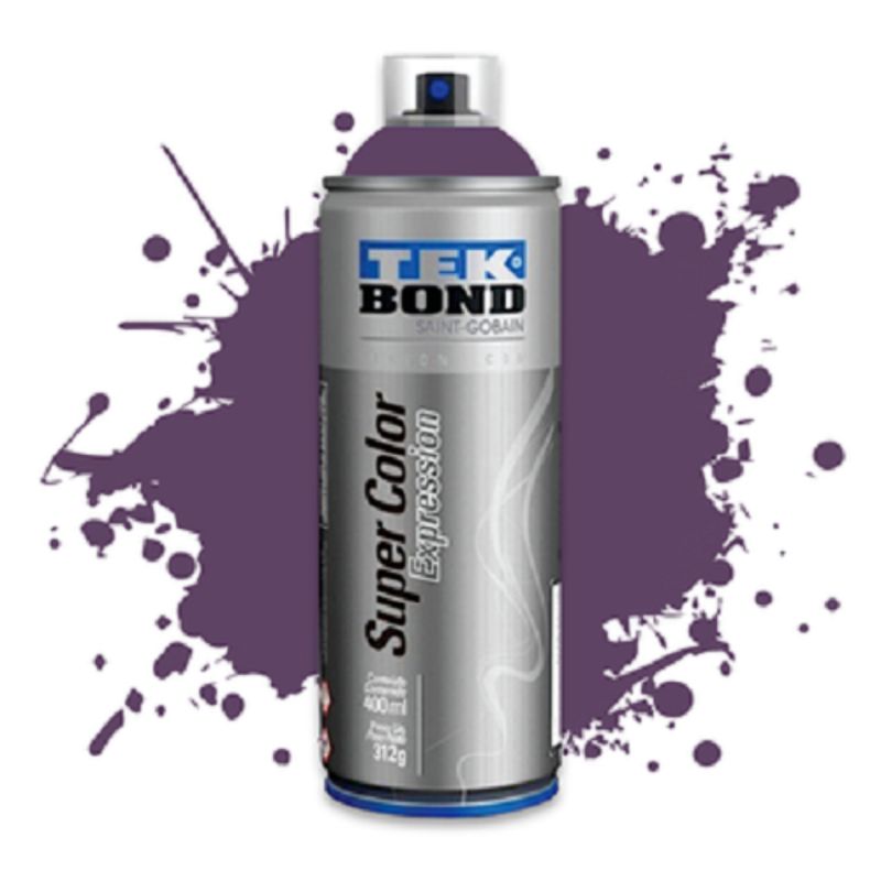 Tinta-Spray-Super-Color-Roxo-Vampiro-Fosco-Expression-400ml-312g-Tek-Bond