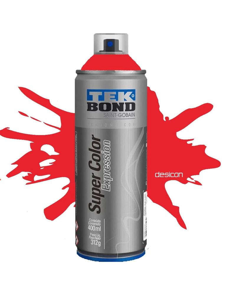 Tinta-Spray-Super-Color-Vermelho-Tomate-Fosco-Expression-400ml-312g-Tek-Bond