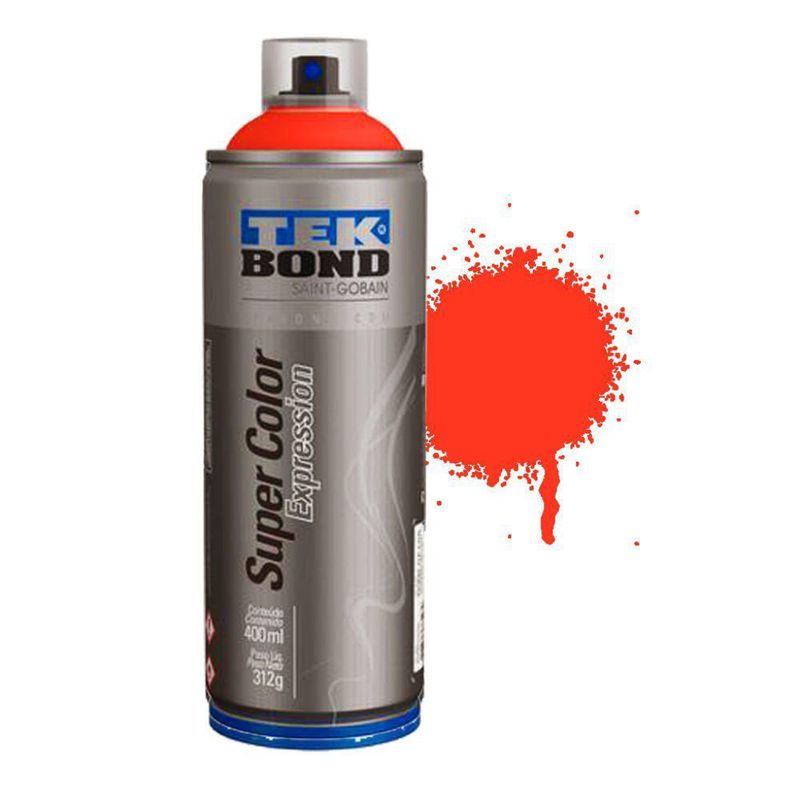 Tinta-Spray-Super-Color-Vermelho-Tomate-Fosco-Expression-400ml-312g-Tek-Bond