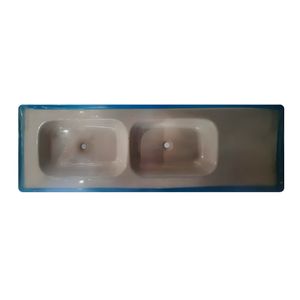 Pia 1,45 x 50cm 2 Cubas Mármore Branco 66 Dfibra Dfibra
