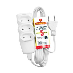 Extensão 2x0,75x5m 220v Branco Megatron