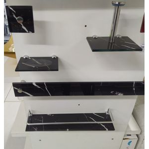 Kit Banheiro 05 Peças Kr Carrara Preto Vidro Vmex