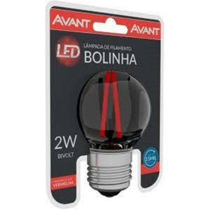 Lâmpada LED Bolinha de Filamento Vermelho E27 2W Bivolt Avant