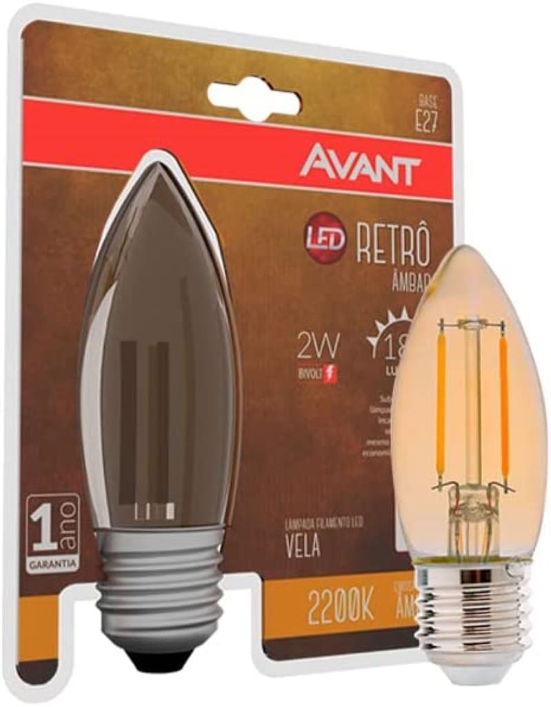 Lampada-LED-Retro-Vela-Chama-Ambar-2200K-2W-Bivolt-Avant