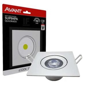 Spot LED Quadrado 12w Supimpa 6500k 9,5x9,5cm Nh960 Avant