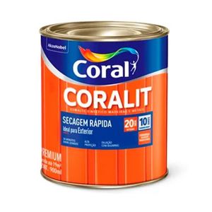 #Tinta Esmalte Secagem Rápida Coralit Acetinado Branco Neve 0,9 Litros Coral