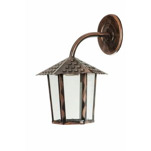Arandela Colonial Sextavado Vidro Liso Cobre Blumenal Blumenau
