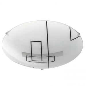 Plafon Redondo Turmalina Negra Branco 25cm 1xE27 Blumenau