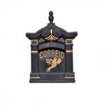 Porta-Carta-Acm-Igreja-Ouro-com-Preto-Metal-Plast