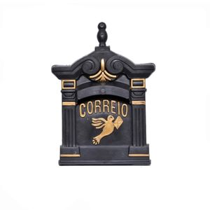 Porta Carta Acm Igreja Ouro com Preto Metal Plast