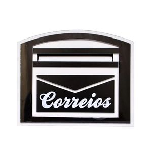 Porta Carta Acm Igreja Espelhado com Preto Metal Plast