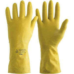 Luva Latex Natural Flocada 9 G Amarela Kala