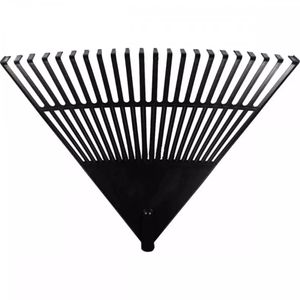 Vassoura Jardim Plástico 22 Dentes Preto com Cabo Kala