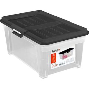 Caixa Incolor Tampa Preta 6 Litros Pratk