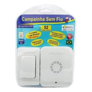 Campainha Sem Fio Qc1 Bivolt 52 Toques Qualitronix